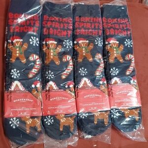 NWT 4 Pairs of Wondershop Festive Super Soft Crew Socks - Men's Shoe Size 6-12